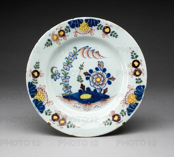 Plate, Lambeth, c. 1750. Creators: Delftware, Unknown.