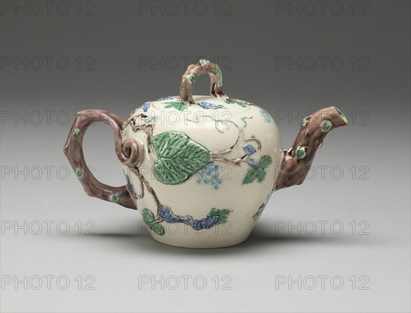 Teapot, Staffordshire, 1750/55. Creator: Staffordshire Potteries.
