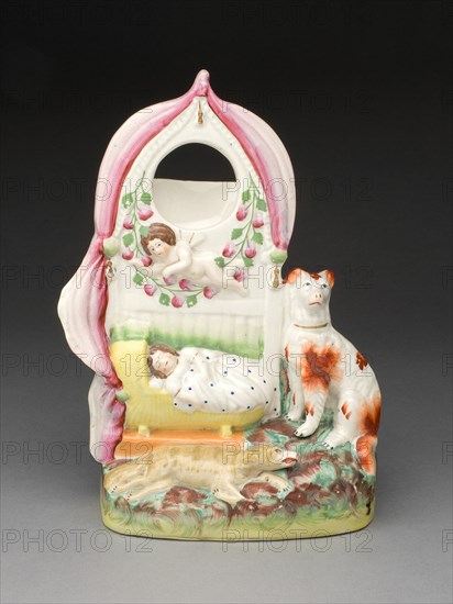 Watch Holder, Staffordshire, c. 1830. Creator: Staffordshire Potteries.