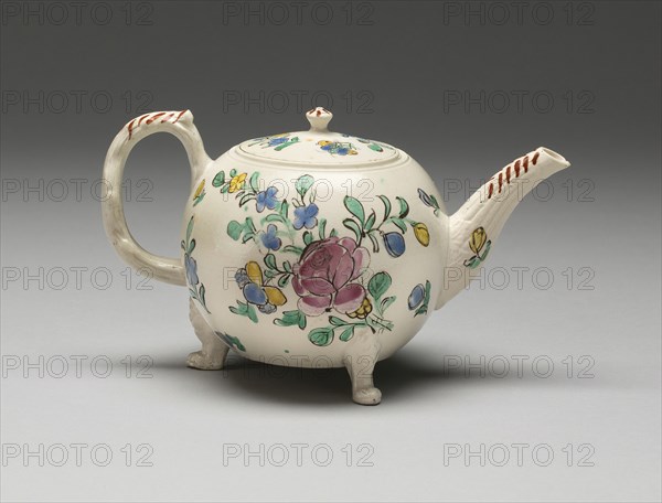 Teapot, Staffordshire, 1750/65. Creator: Staffordshire Potteries.