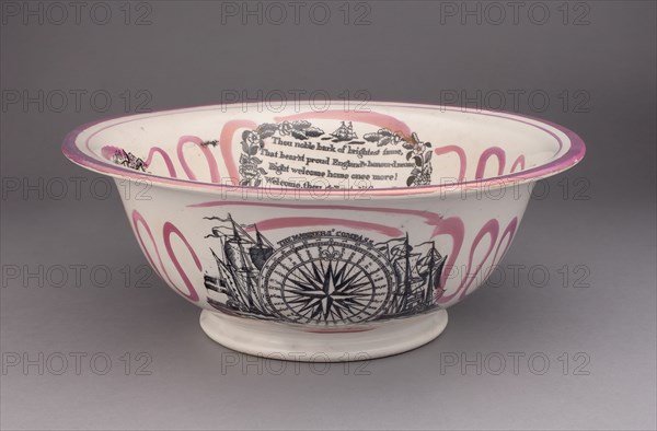 Basin, Staffordshire, 1820/50. Creator: Staffordshire Potteries.