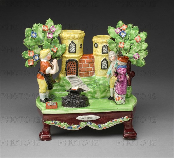 Chimney Ornament: Wedding, Staffordshire, c. 1820. Creator: Staffordshire Potteries.