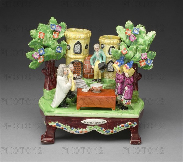 Chimney Ornament: Baptism of Mary, Staffordshire, c. 1820. Creator: Staffordshire Potteries.