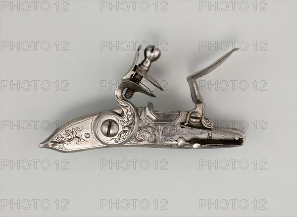Flintlock of a Gun, Europe, late 19th century. Creator: Unknown.