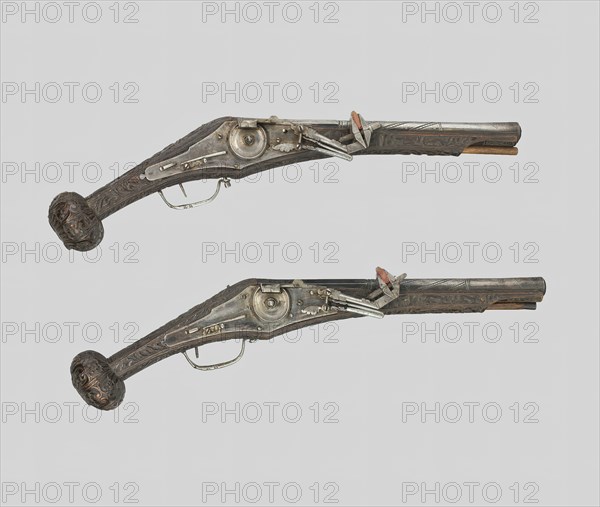 Pair of Wheellock Pistols, Nuremberg, c. 1570. Creator: Unknown.