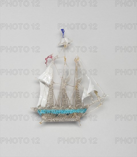 Sailboat, France, 18th century. Creator: Verres de Nevers.