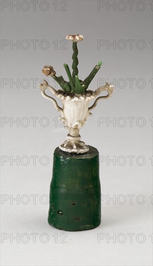Urn with Flowers, France, 18th century. Creator: Verres de Nevers.