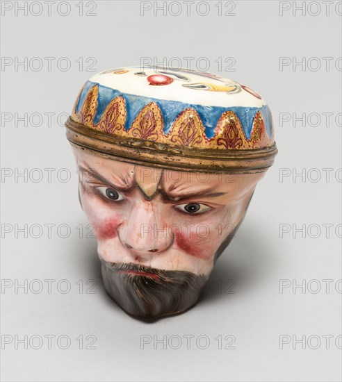 Bonbonnière: Head of Neptune, South Staffordshire, 1760/80. Creator: Staffordshire Potteries.