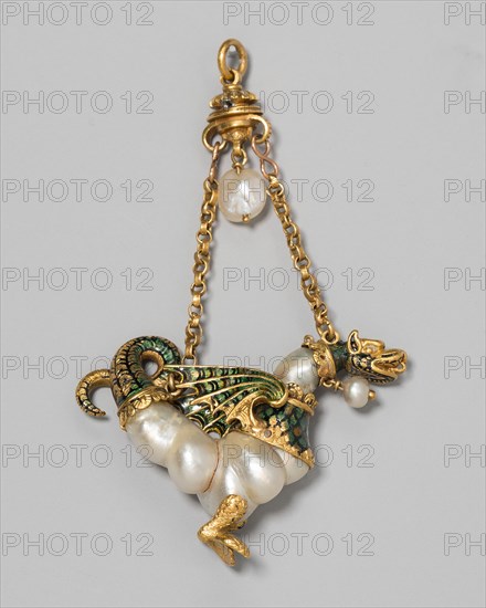 Pendant Shaped as a Dragon, Spain, c. 1575-c. 1600. Creator: Unknown.
