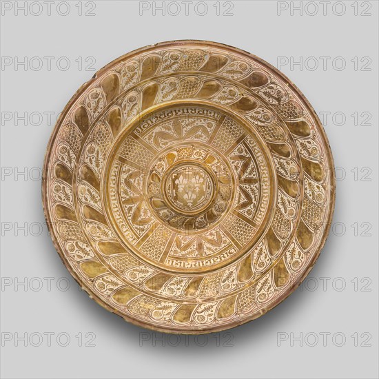 Plate with a Coat of Arms (Possibly Burgundy), Spain, 1500/50. Creator: Unknown.