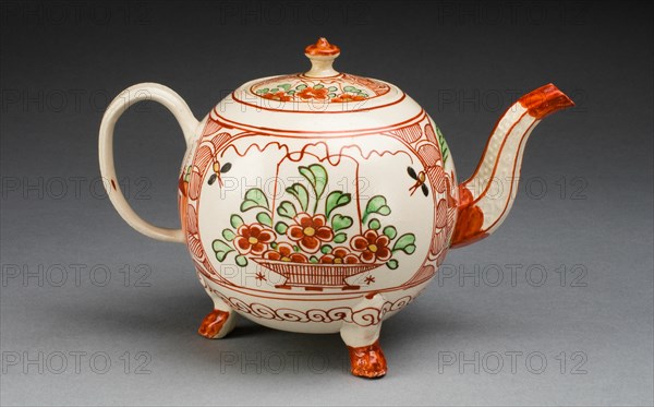 Teapot, Staffordshire, c. 1760. Creator: Staffordshire Potteries.