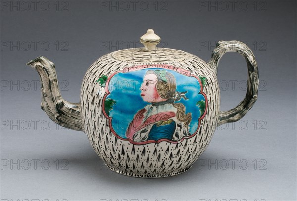 Teapot, Staffordshire, c. 1760. Creator: Staffordshire Potteries.