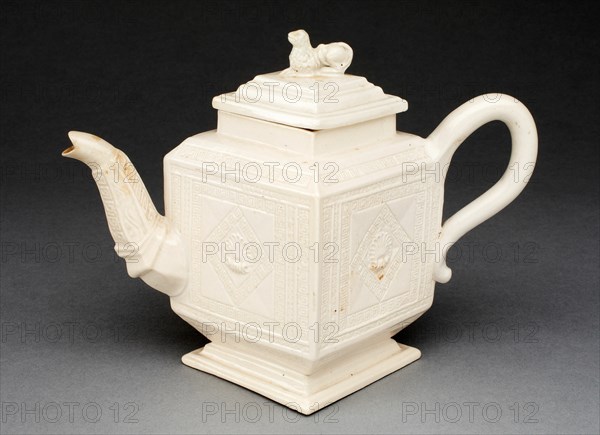 Teapot, Staffordshire, c. 1750. Creator: Staffordshire Potteries.