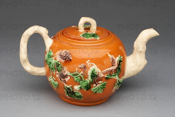 Teapot, Staffordshire, c. 1750. Creator: Staffordshire Potteries.