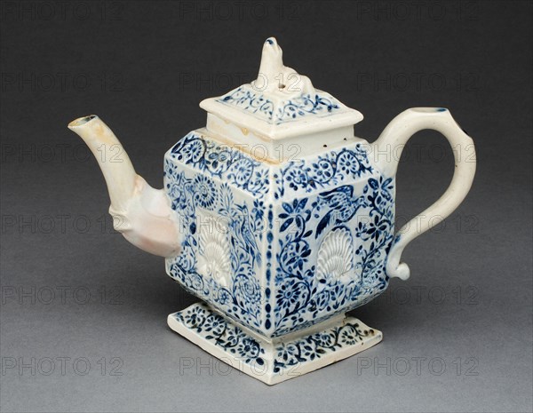 Teapot, Staffordshire, c. 1750. Creator: Staffordshire Potteries.