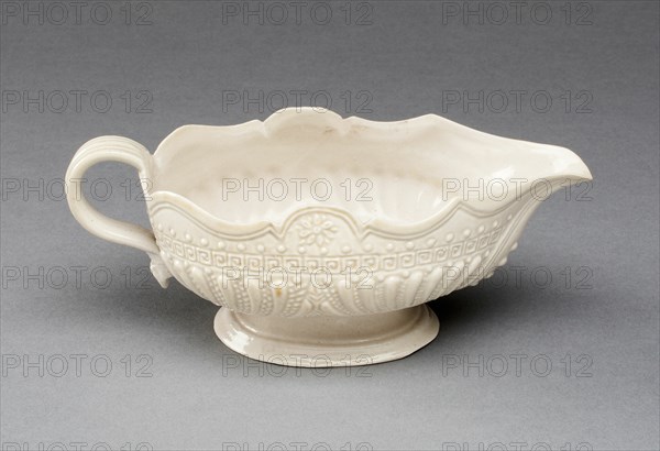 Sauceboat, Staffordshire, c. 1760. Creator: Staffordshire Potteries.