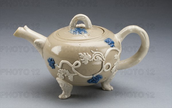 Teapot, Staffordshire, 1750/55. Creator: Staffordshire Potteries.