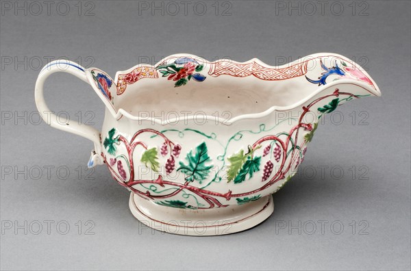 Sauceboat, Staffordshire, c. 1750. Creator: Staffordshire Potteries.