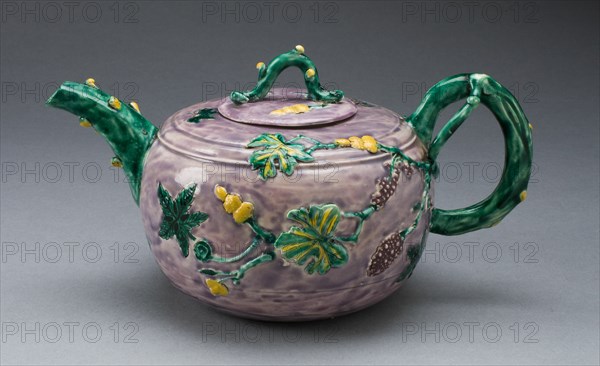 Teapot, Staffordshire, c. 1750. Creator: Staffordshire Potteries.