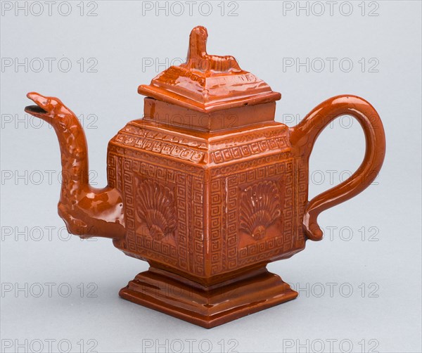 Teapot, Staffordshire, c. 1740. Creator: Staffordshire Potteries.