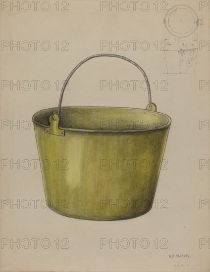 Fire Water Pail, c. 1936. Creator: Herbert Marsh.