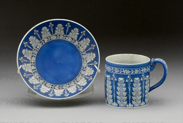 Coffee Can and Saucer, Burslem, c. 1790. Creator: Wedgwood.