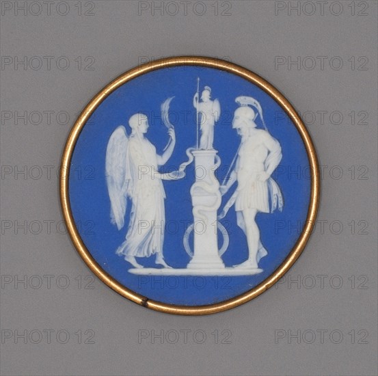 Medallion with Warrior and Priestess, Burslem, Late 18th century. Creator: Wedgwood.