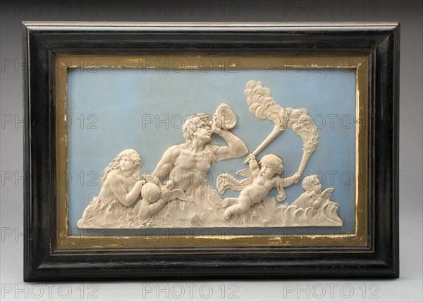 Plaque with Triton and Nereids, Burslem, Late 18th century. Creator: Wedgwood.