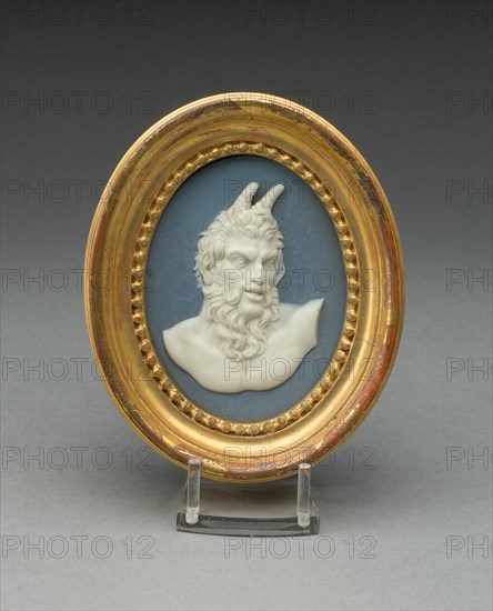 Plaque with Head of a Satyr, Burslem, 1770. Creator: Wedgwood.