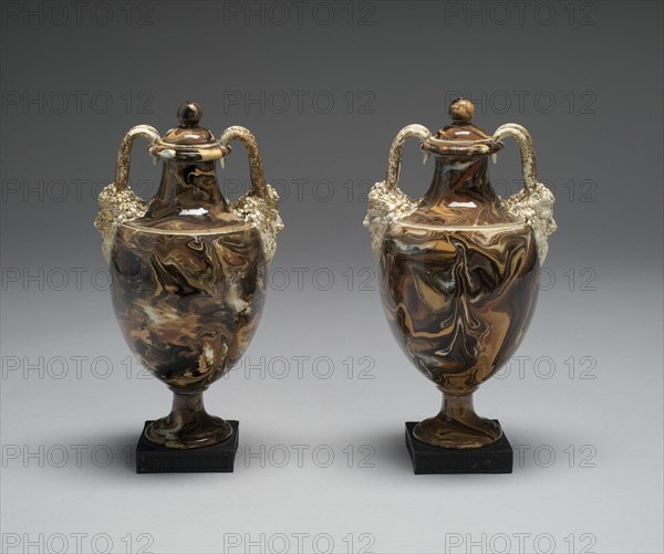 Pair of Vases, Burslem, c. 1770. Creator: Wedgwood.