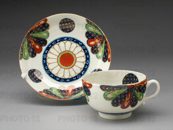 Teacup and Saucer, Worcester, c. 1770. Creator: Royal Worcester.