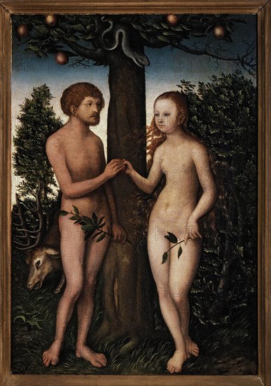 Adam and Eve. Creator: Cranach, Lucas, the Elder (1472-1553).