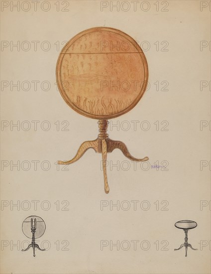 Crow's Nest Tilt Top Table, c. 1936. Creator: Herbert Marsh.