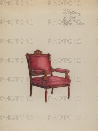 Arm Chair, 1935/1942. Creator: Herbert Marsh.