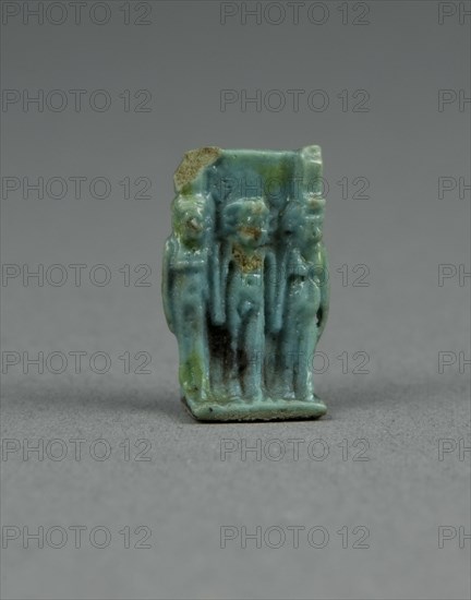 Amulet of the Goddesses Isis and Nephthys with Horus Standing Between, Egypt, Third Intermediate... Creator: Unknown.