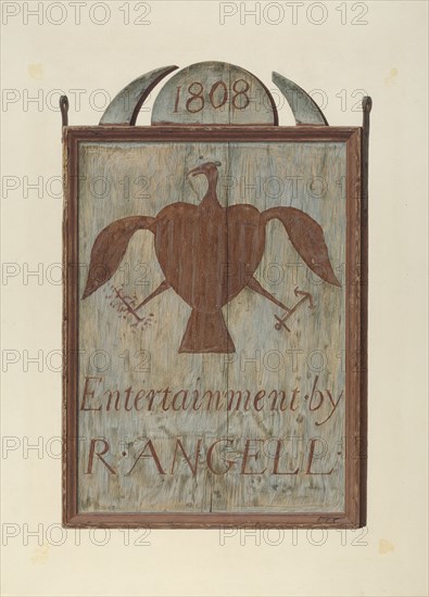 R. Angell's Tavern Sign, c. 1939. Creator: John Matulis.