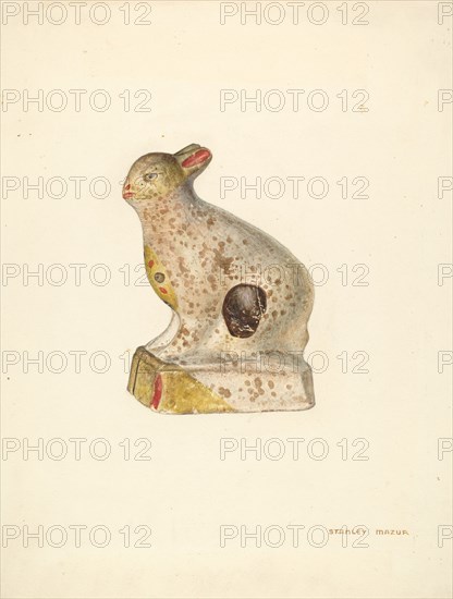 Chalkware Rabbit, c. 1938. Creator: Stanley Mazur.