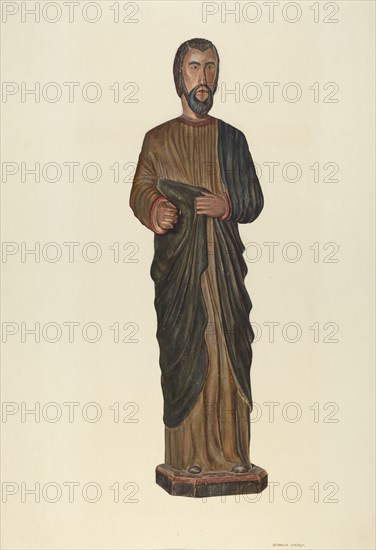 St. Joseph Carving, c. 1938. Creator: Stanley Mazur.
