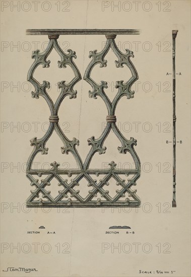 Cast Iron Balcony, c. 1936. Creator: Stanley Mazur.