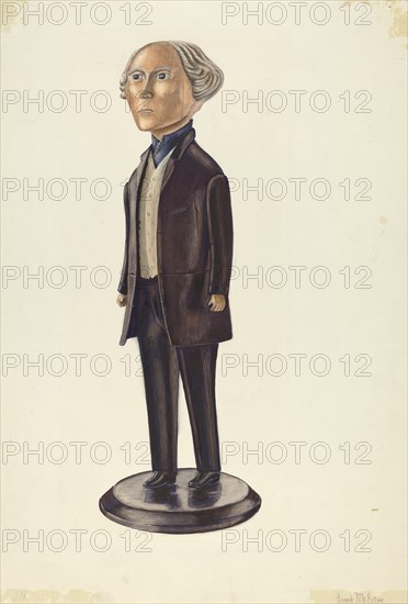 Carved Figure (Possibly a Tailor's Shop Sign), c. 1937. Creator: Frank McEntee.
