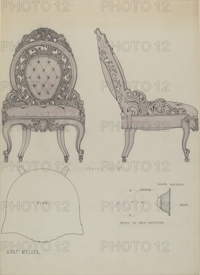 Hoopskirt chair, 1936. Creator: Kurt Melzer.