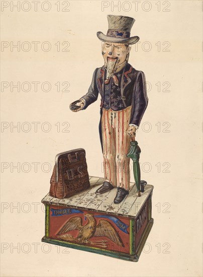 Toy Bank: Uncle Sam, c. 1937. Creator: Kurt Melzer.