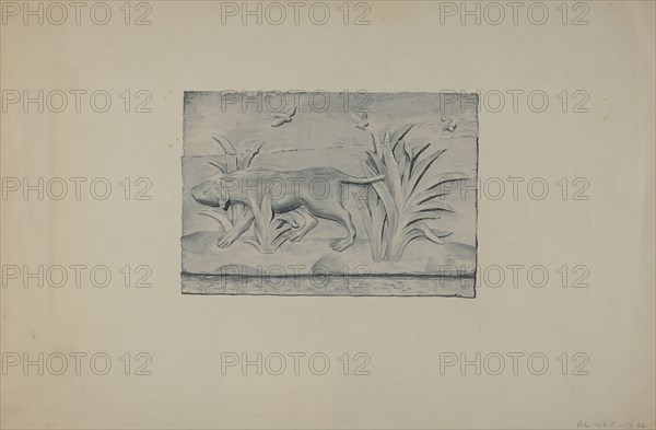 Relief Panel of Dog, 1935/1942. Creator: Flora Merchant.