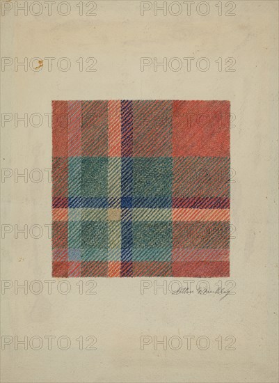 Plaid Woolen Blanket, c. 1938. Creator: Merkley, Arthur G..