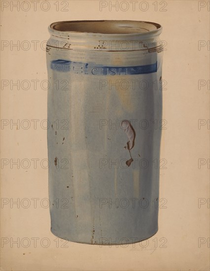 Stone Storage Jar, 1935/1942. Creator: Merkley, Arthur G..