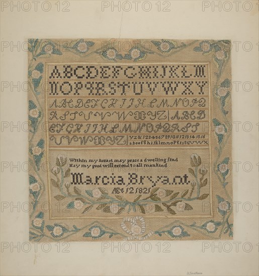 Sampler, c. 1937. Creator: Alfonso Moreno.