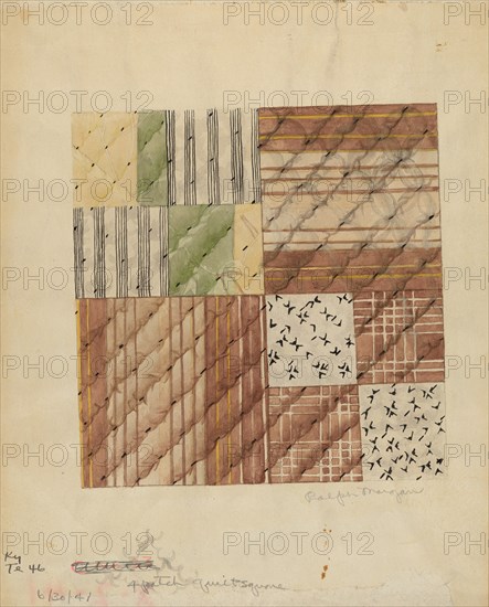 Quilt Square, 1935/1942. Creator: Ralph N. Morgan.