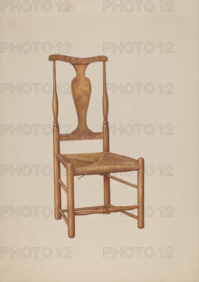 Queen Anne Chair, c. 1942. Creator: Ralph Morton.