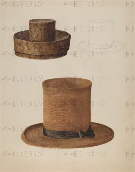 Man's Straw Hat, 1935/1942. Creator: Stella Mosher.