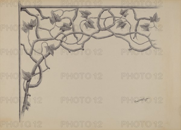 Grille on Porch, 1937. Creator: Charles Moss.